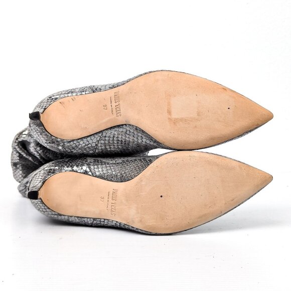 Paris Texas Wmn 60mm Slouchy Metallic Python Pointy Toe boots 6.5US 37EUR - Picture 6 of 8